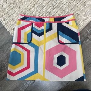 Boden colorful geometric print skirt with pockets retro style women’s 8